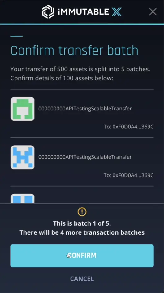 Confirm Transfer Batch Confirm Transfer Batch