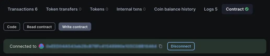 Block explorer connected