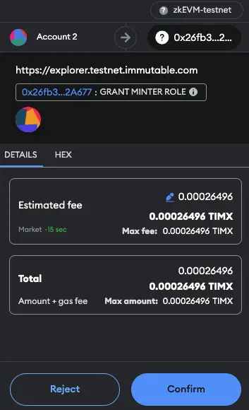 Block explorer metamask sign grant minter role