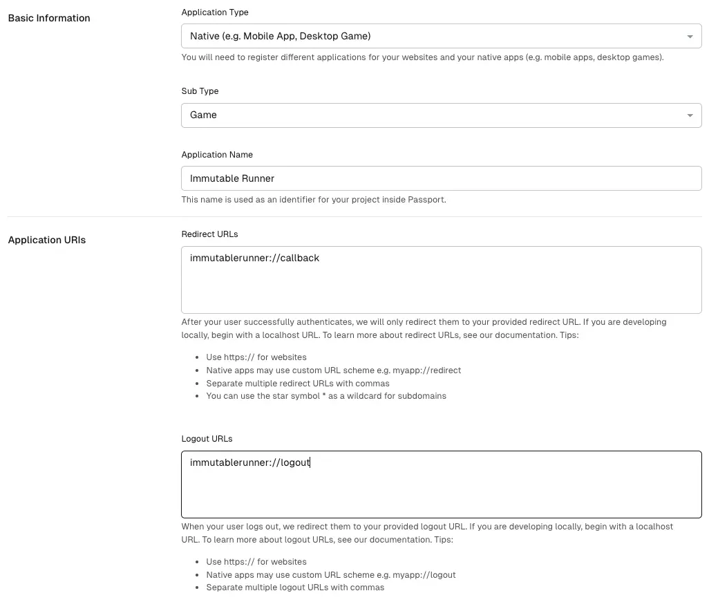 Hub create Passport client
